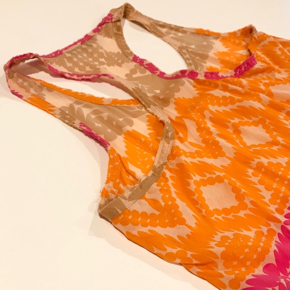 TRINA TURK silk colorful racerback tank sz Medium - Picture 8 of 9